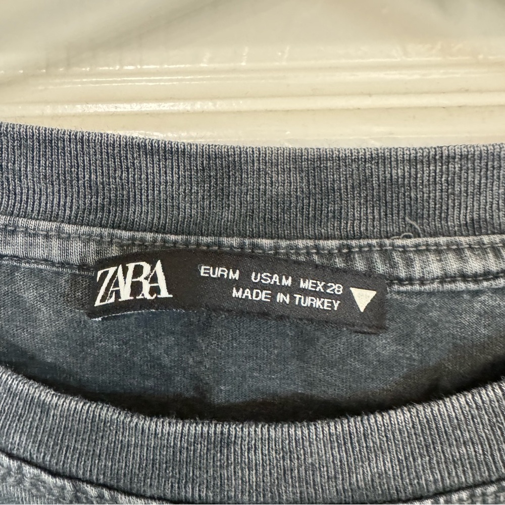 Retro High End Zara Black Gray Acid Wash Women’s M T-Shirt MINTY - Picture 4 of 4